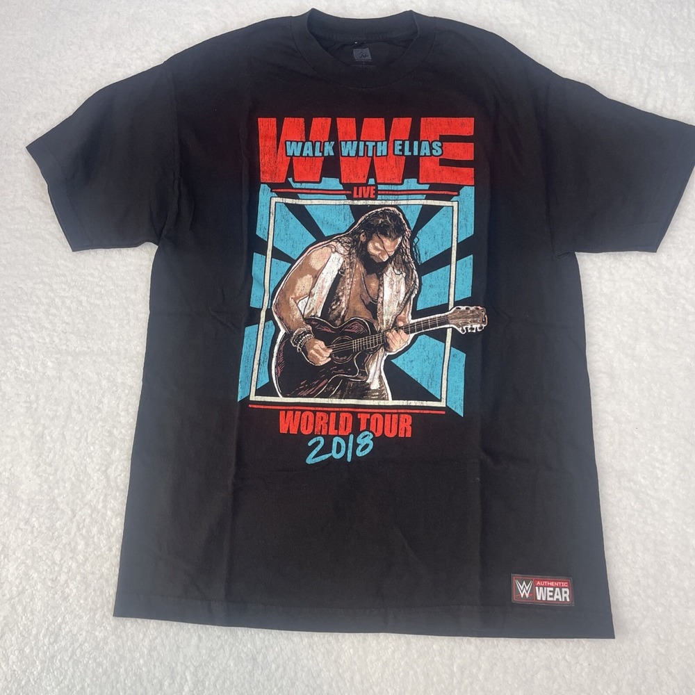 WWE Wrestling Walk With Elias 2018 World Tour T Shirt Men's Large